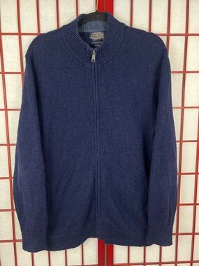 Pendleton Navy Blue Full Zip Washable Wool Sweater